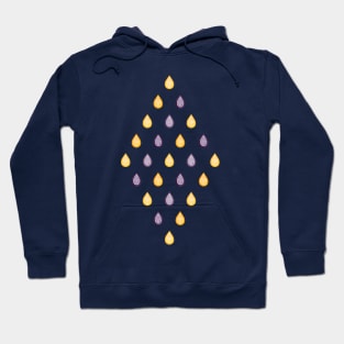 Yellow and purple raindrops pattern Hoodie